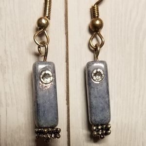 earrings handcrafted hypo-allerg. purple crystal